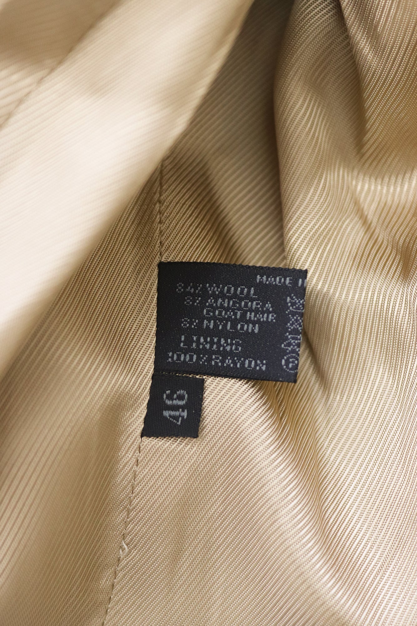 Vintage F/W 1996 Prada Wool Angora Blend Tan Beige Runway Coat / IT 46 (M-L)