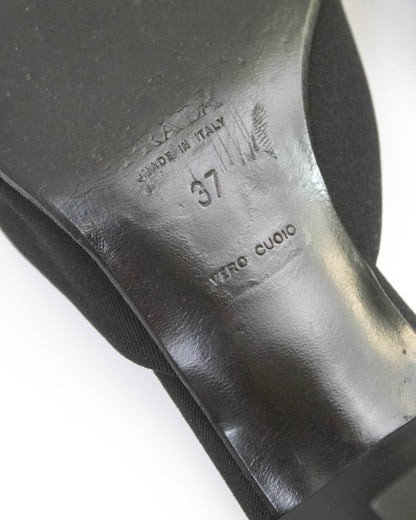 Vintage F/W 1998 Prada Black Minimalist Kitten Heel Mules / 37 (US 7)