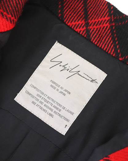 Vintage F/W 2003 Yohji Yamamoto Wool Plaid Runway Bomber Jacket / 1 (XS)