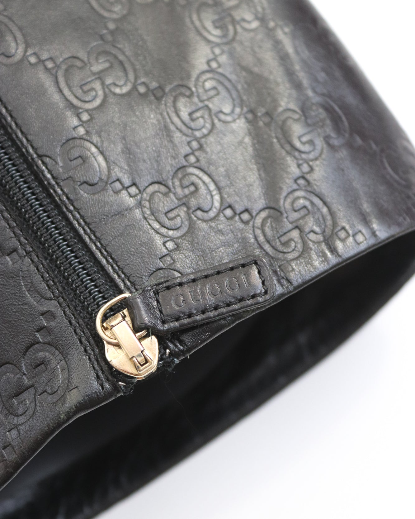 Vintage Gucci by Tom Ford Black Guccissima Monogram Leather Boots / 37 (US 7)