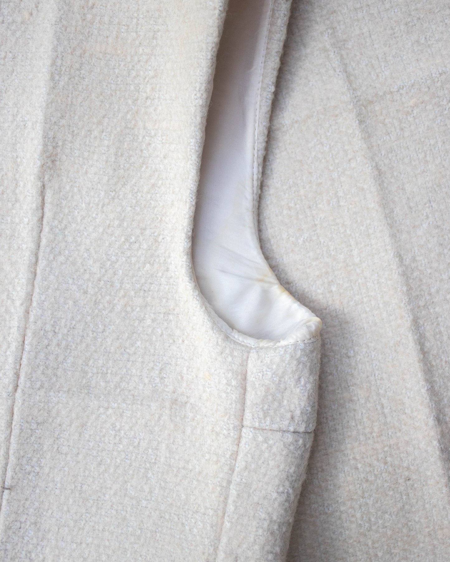 Vintage F/W 1998 Prada Ivory Wool Nylon Creased Top And Skirt Set / IT 40 (XS-S)