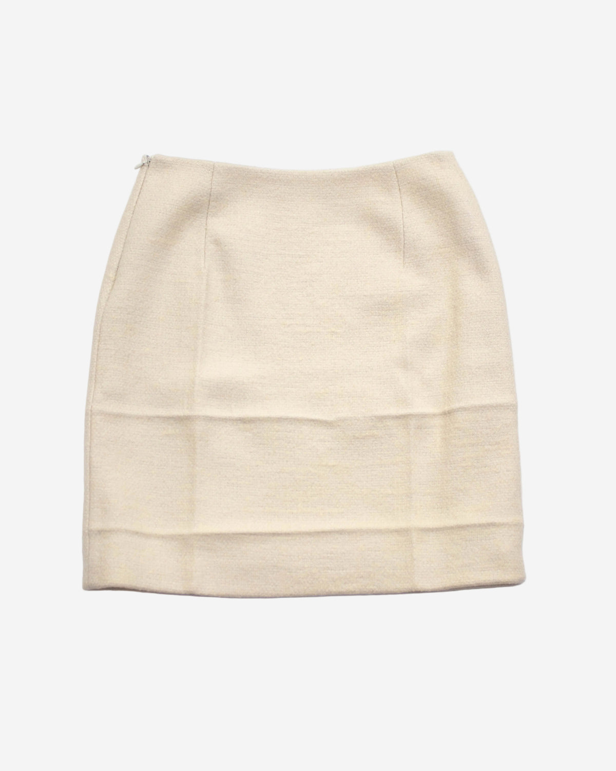 Vintage F/W 1998 Prada Ivory Wool Nylon Creased Top And Skirt Set / IT 40 (XS-S)