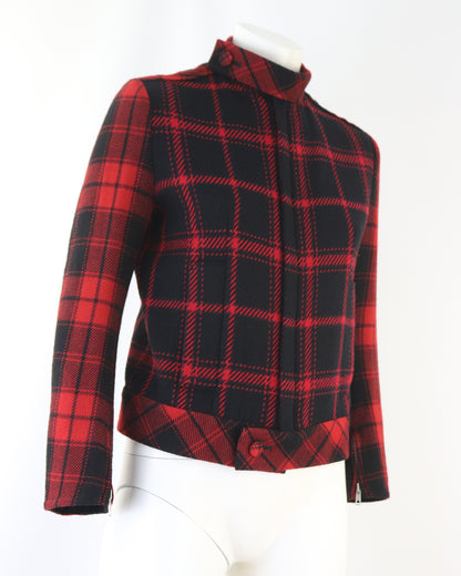 Vintage F/W 2003 Yohji Yamamoto Wool Plaid Runway Bomber Jacket / 1 (XS)