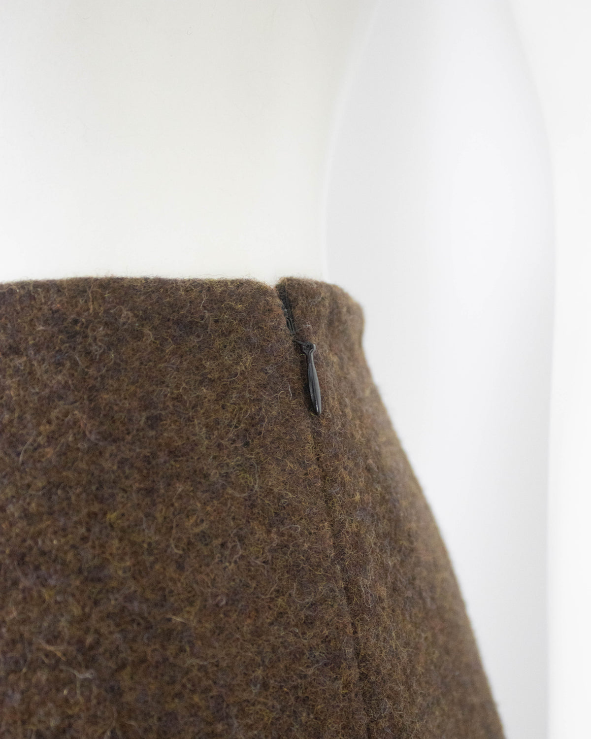 Miu Miu F/W 2020 Brown Shetland Wool Runway Skirt Suit / XS