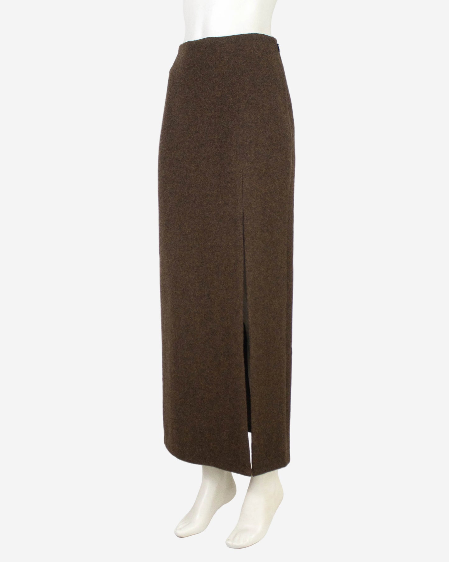 Miu Miu F/W 2020 Brown Shetland Wool Runway Skirt Suit / XS