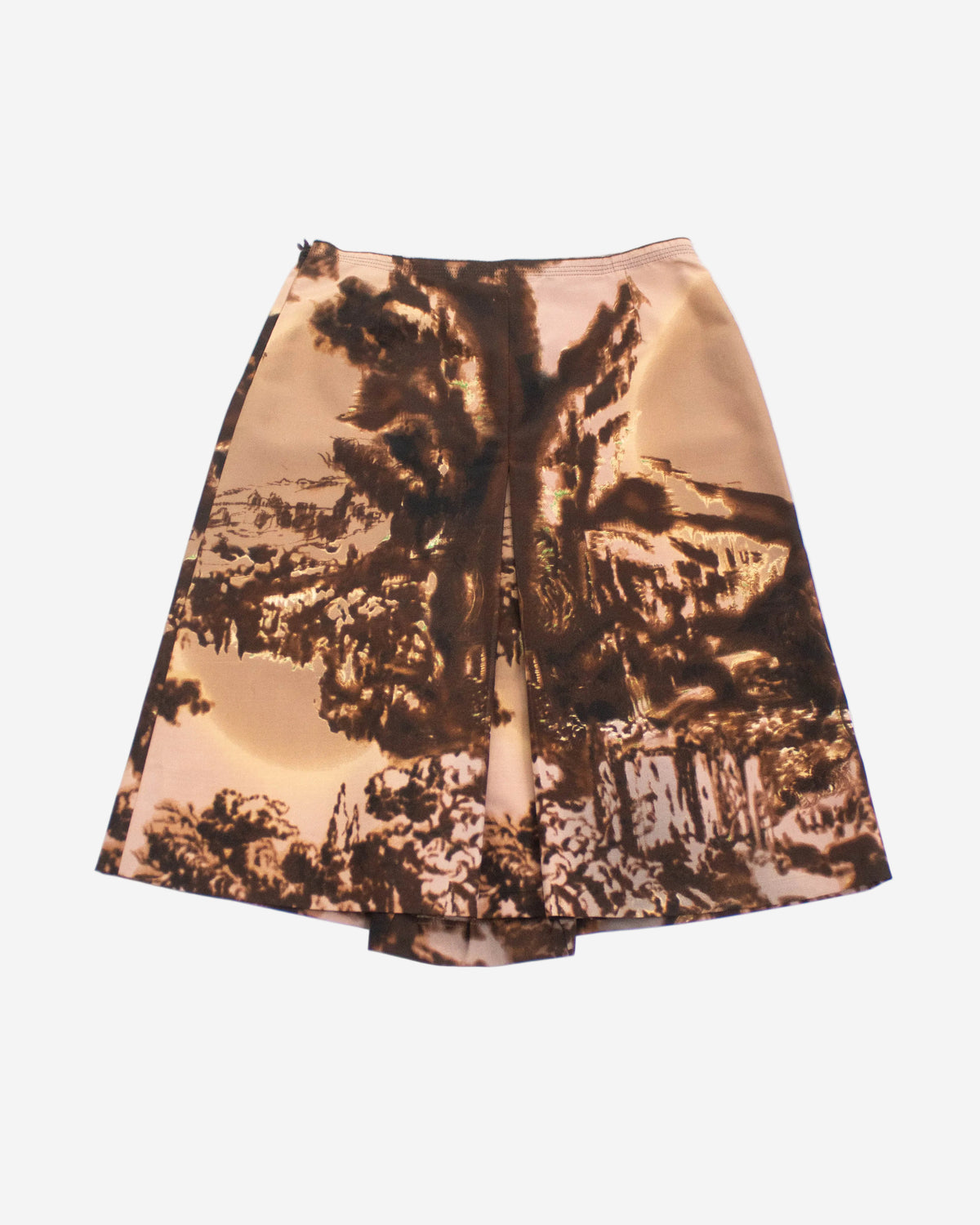 Vintage F/W 2004 Prada Landscape Print Wool Silk Skirt / IT 42 (S)