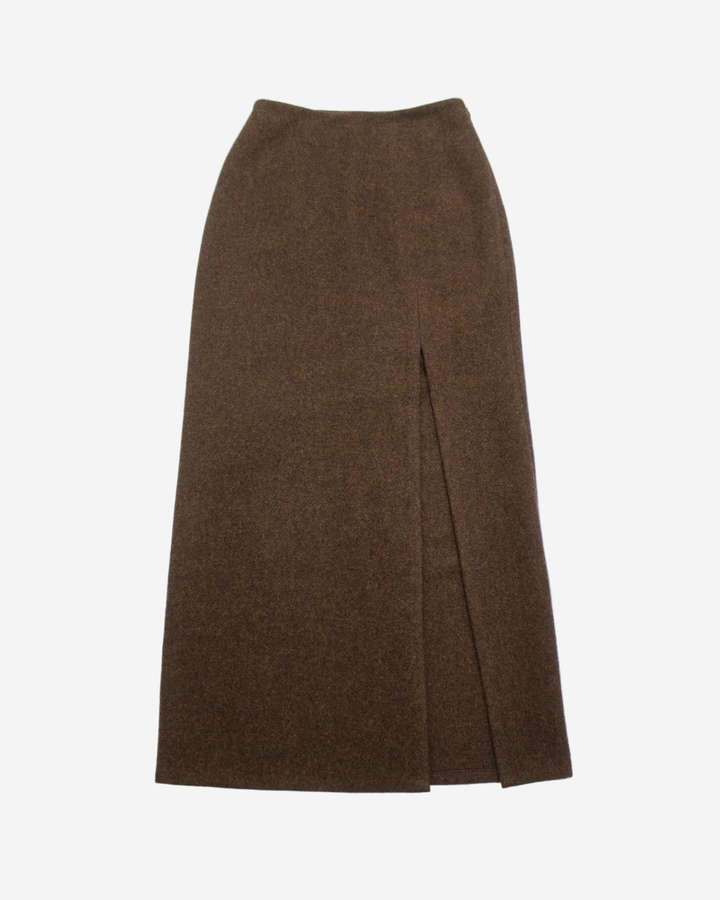 Miu Miu F/W 2020 Brown Shetland Wool Runway Skirt Suit / XS