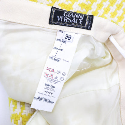 Vintage F/W 1995 Gianni Versace Couture Runway Wool Cropped Blazer Skirt Suit / IT 38 (XS)