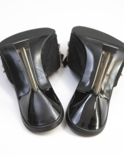 Vintage S/S 1998 Prada Beaded Glass-like Heel Mules / 36 (US 6)