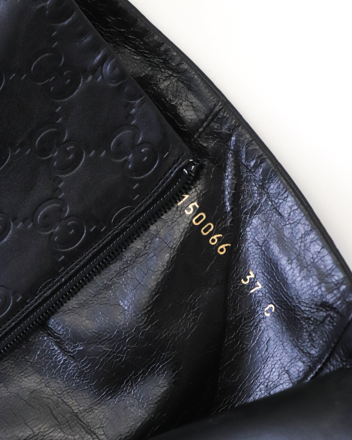 Vintage Gucci by Tom Ford Black Guccissima Monogram Leather Boots / 37 (US 7)