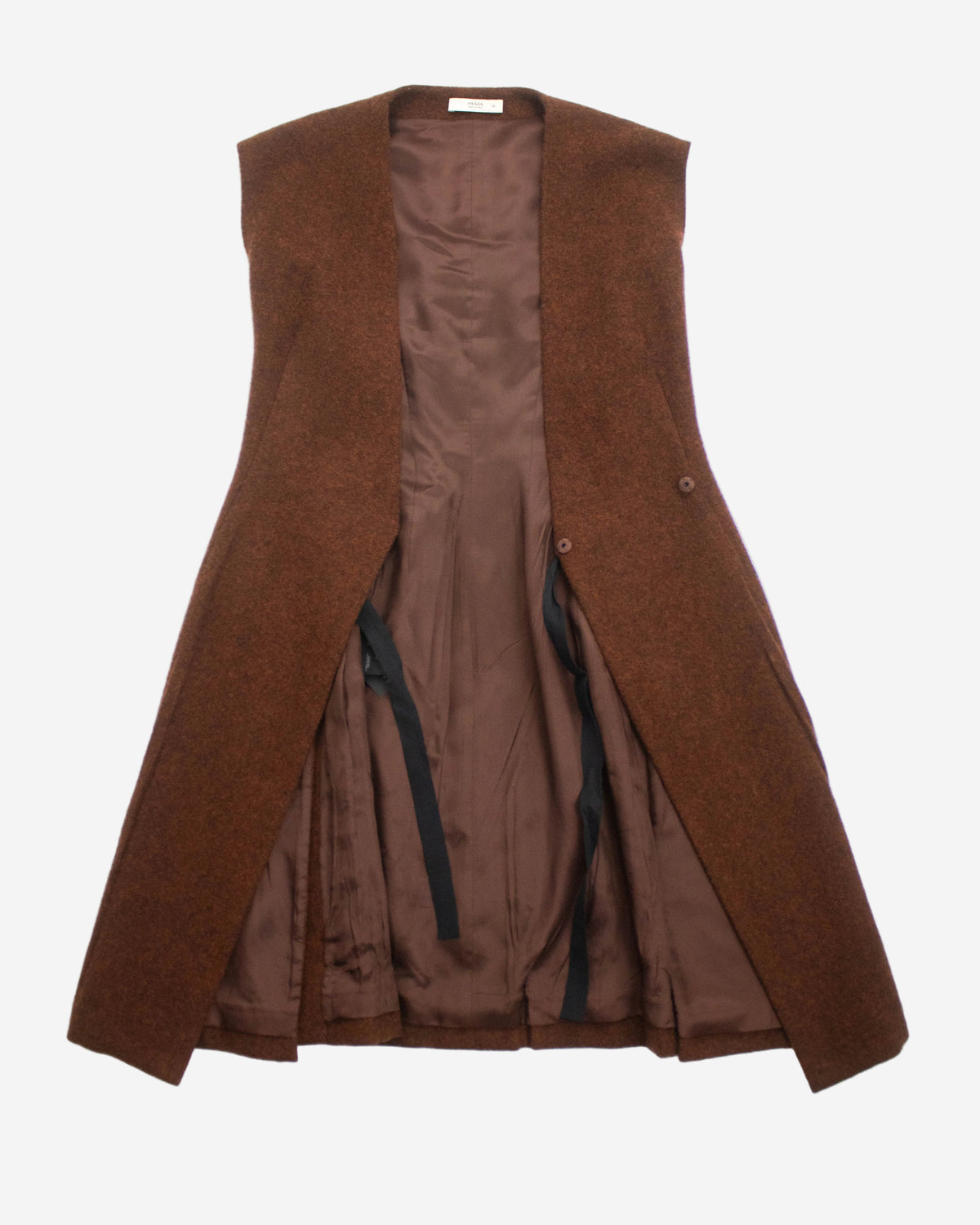 Vintage F/W 2009 Prada Terracotta Brown Wool Runway Dress / IT 38 (XS)