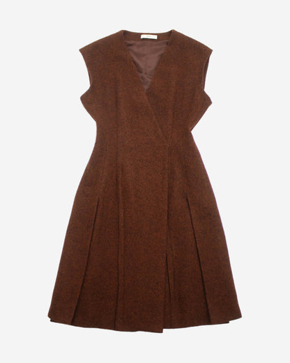 Vintage F/W 2009 Prada Terracotta Brown Wool Runway Dress / IT 38 (XS)