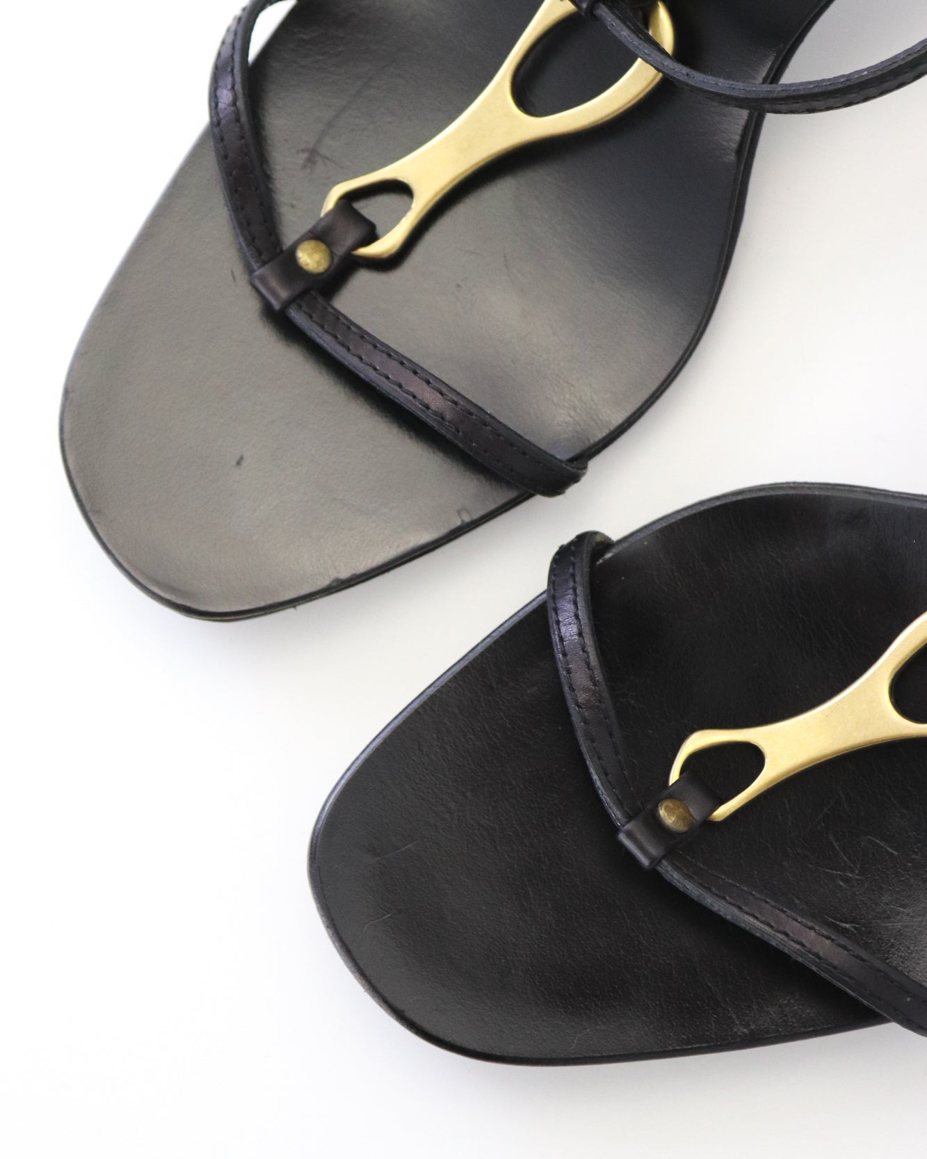 Vintage Gucci by Tom Ford Black Kitten Heel Mules Horsebit Detail / 37.5 (US 7.5)