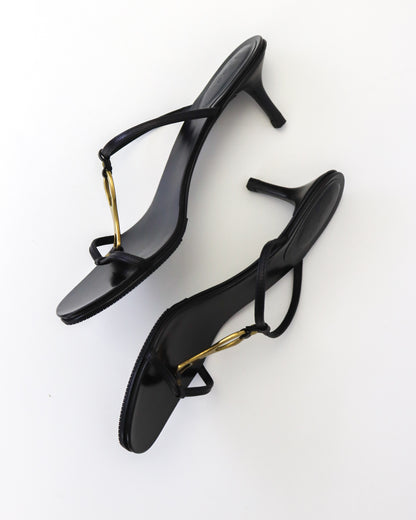 Vintage Gucci by Tom Ford Black Kitten Heel Mules Horsebit Detail / 37.5 (US 7.5)