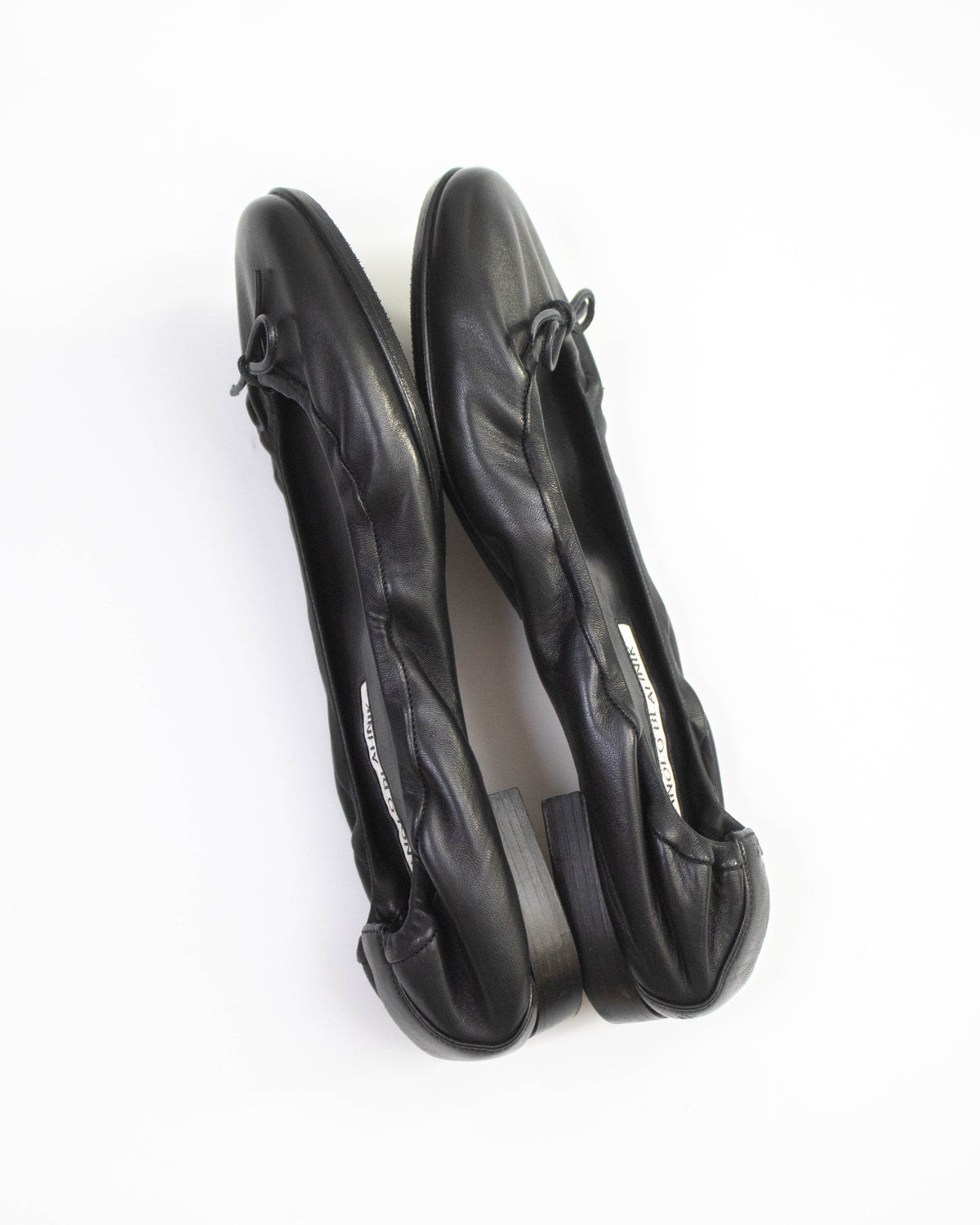 Manolo Blahnik Tobaly Black Soft Leather Ballet Flats / 35 (US 5)