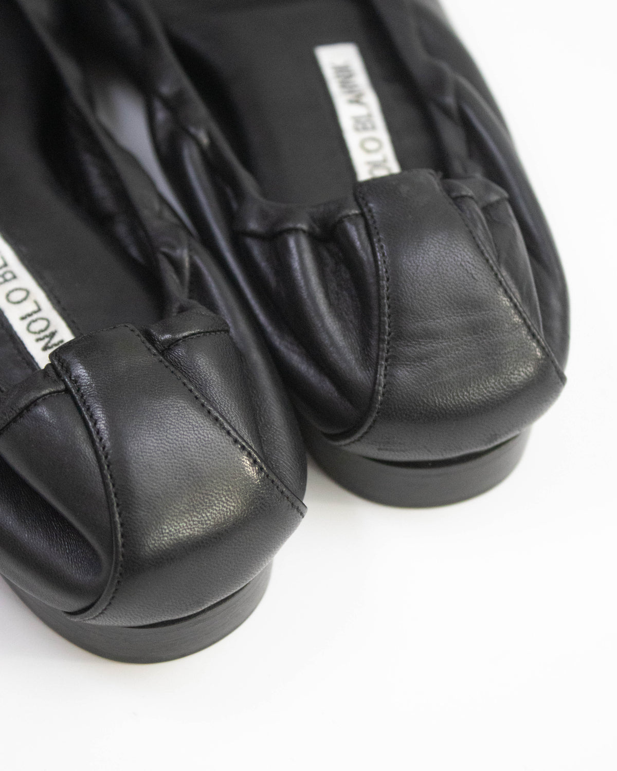 Manolo Blahnik Tobaly Black Soft Leather Ballet Flats / 35 (US 5)