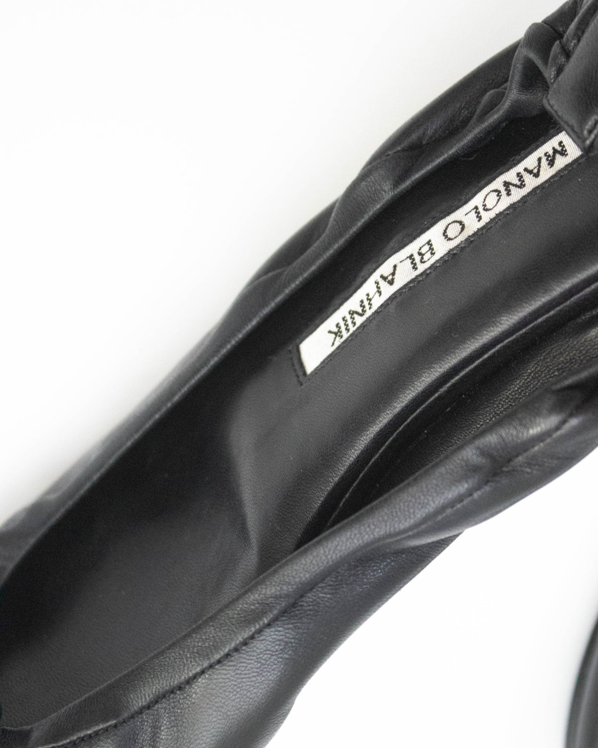 Manolo Blahnik Tobaly Black Soft Leather Ballet Flats / 35 (US 5)