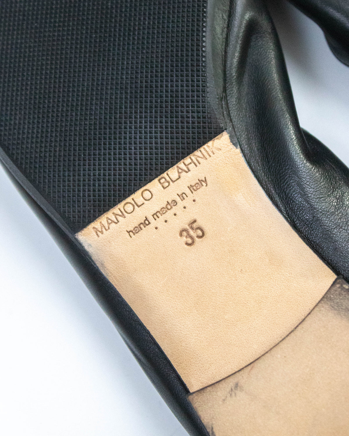 Manolo Blahnik Tobaly Black Soft Leather Ballet Flats / 35 (US 5)