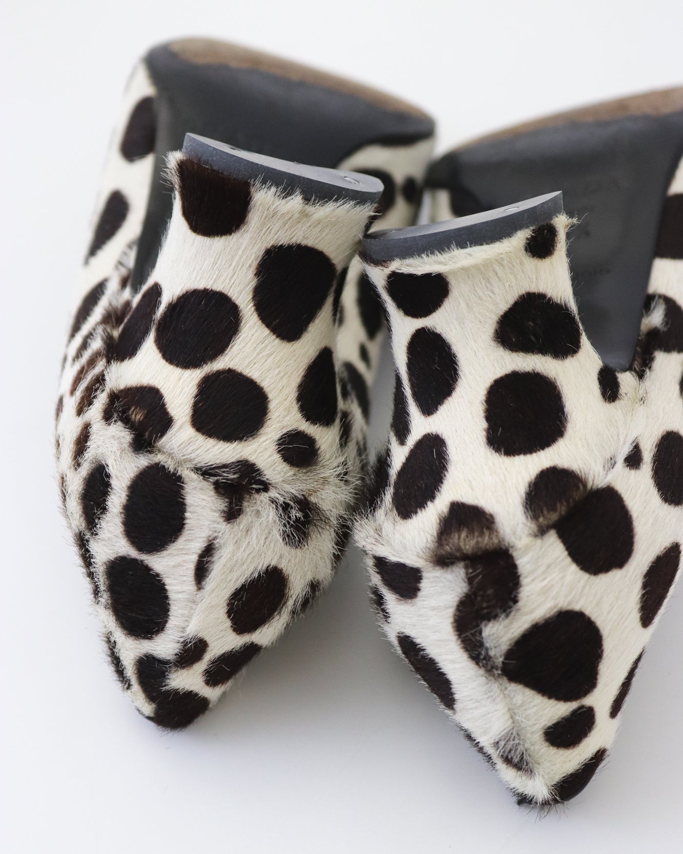 Vintage F/W 1995 Prada Dalmatian Pony Hair Loafers As seen on Carolyn Bessette Kennedy