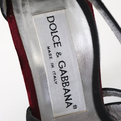 Vintage S/S 1998 Dolce&Gabbana Black Satin Embroidered Heels / 36 (US 6)