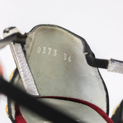 Vintage S/S 1998 Dolce&Gabbana Black Satin Embroidered Heels / 36 (US 6)