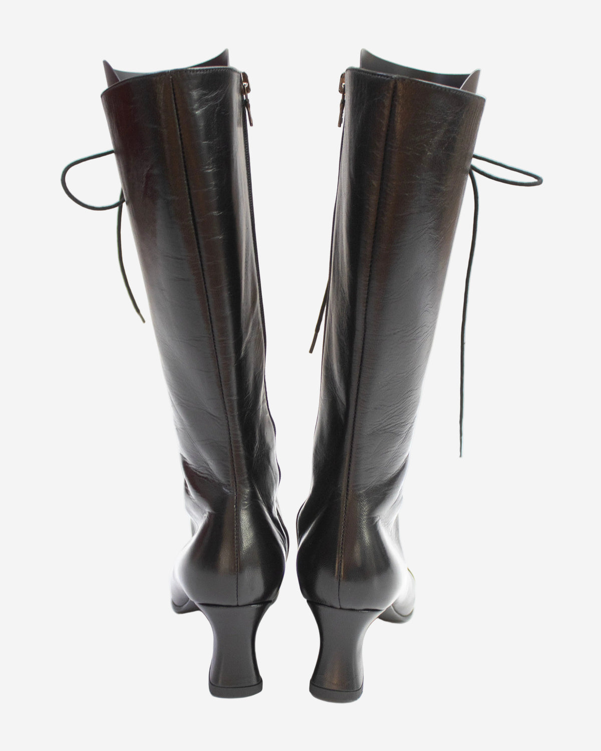Vintage F/W 2001 Prada Black Lace Up Victorian Boots / 36.5 (US 6.5)