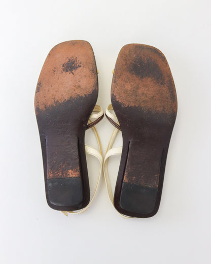 Vintage Prada Leather Flat Sandals Carolyn Bessette Kennedy / 34.5 (US 4.5)