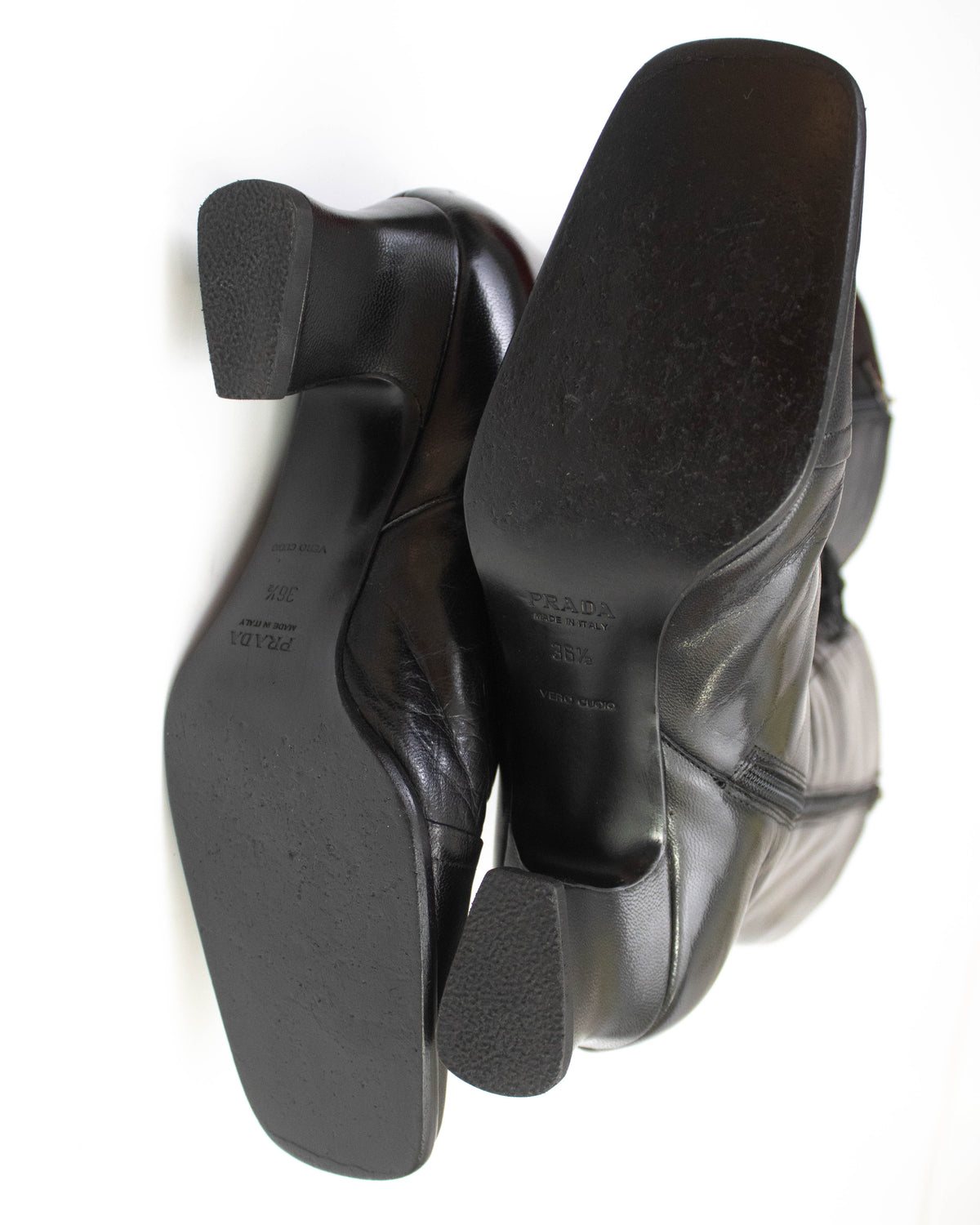 Vintage F/W 2001 Prada Black Lace Up Victorian Boots / 36.5 (US 6.5)