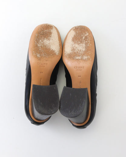 Celine S/S 2015 Phoebe Philo Runway Black Soft Ballerina Block Heels / 36 (US 6)
