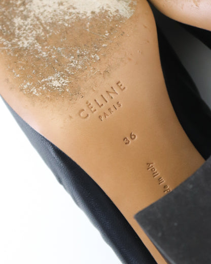 Celine S/S 2015 Phoebe Philo Runway Black Soft Ballerina Block Heels / 36 (US 6)