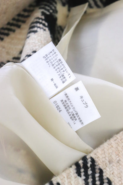 Vintage F/W 2000 Burberry Classic Giant Nova Check Thick Textured Wool Midi Skirt / S