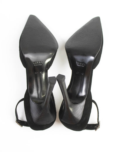 Vintage Gucci by Tom Ford Black Classic Stiletto Mary Jane Pumps / 37 (US 7)