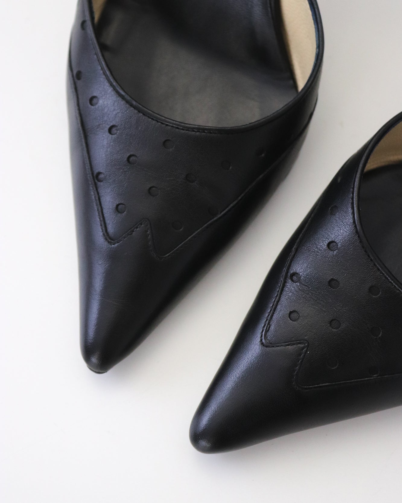 Vintage Gucci Black Leather GG Interlocking Logo Mary Jane Pumps / 36.5 (US 6.5)