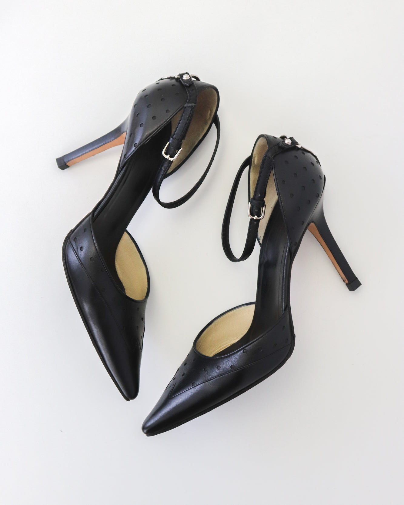 Vintage Gucci Black Leather GG Interlocking Logo Mary Jane Pumps / 36.5 (US 6.5)