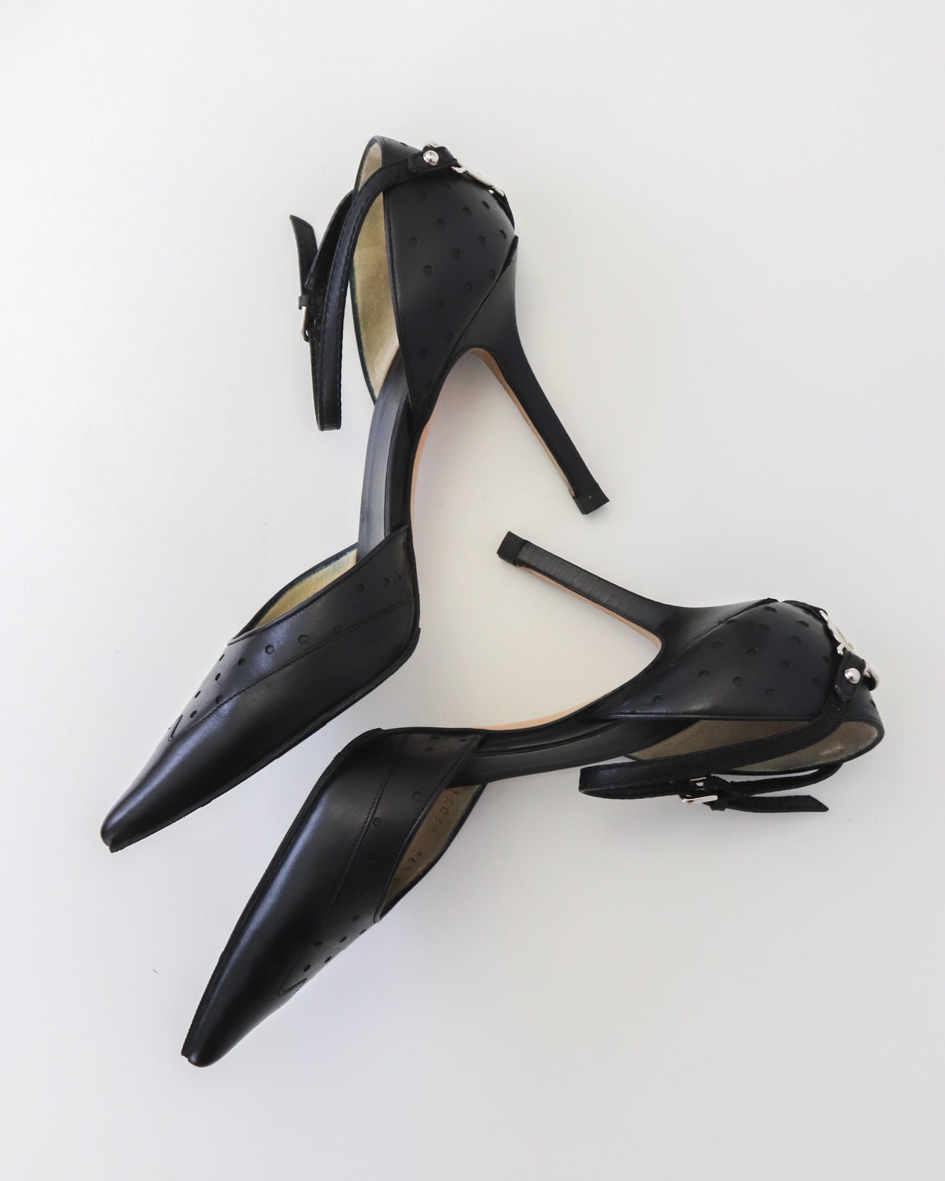 Vintage Gucci Black Leather GG Interlocking Logo Mary Jane Pumps / 36.5 (US 6.5)