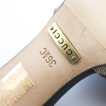 Vintage Gucci GG Monogram Mules Leather Bow Detail Heels / 36.5 (US 6.5)