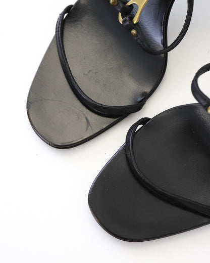 Vintage Gucci by Tom Ford Leather Strappy Sandals Metal Horsebit Detail / 38.5 ( US 8.5)