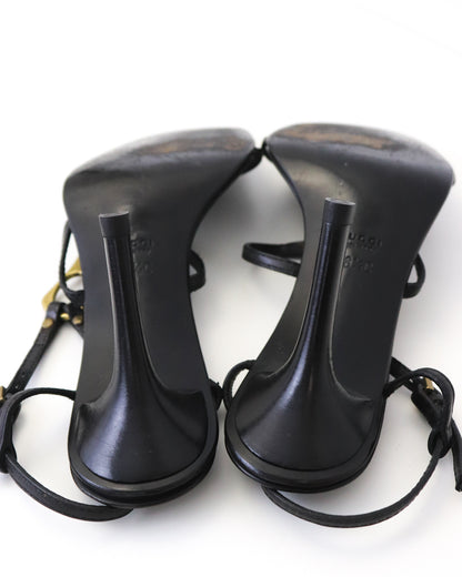 Vintage Gucci by Tom Ford Leather Strappy Sandals Metal Horsebit Detail / 38.5 ( US 8.5)