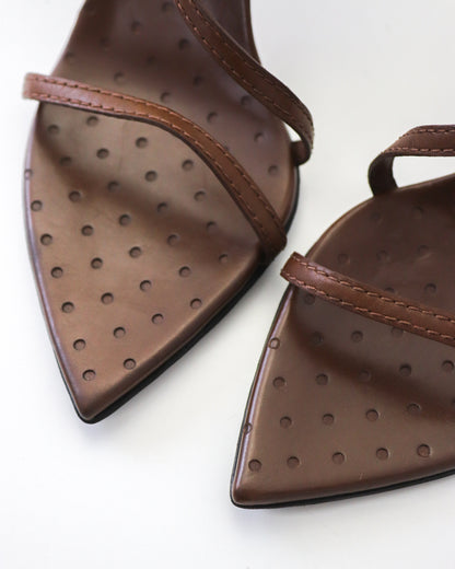 Vintage Gucci by Tom Ford Brown Interlocking G Logo Strappy Sandals / 38 (US 8)