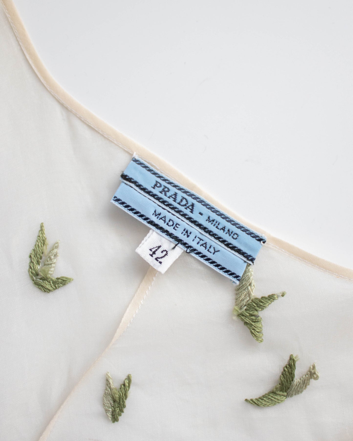 Vintage S/S 1995 Prada Sheer Embroidered Runway Dress / IT 42 (S)