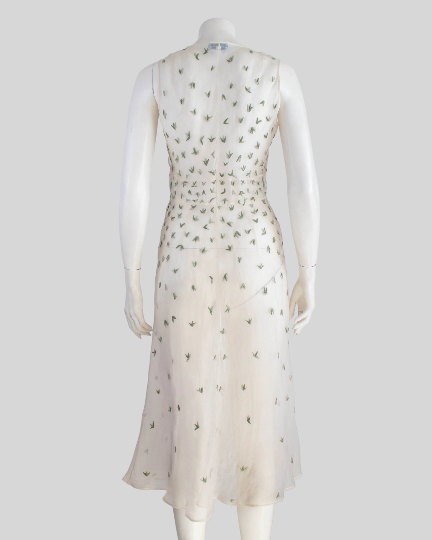 Vintage S/S 1995 Prada Sheer Embroidered Runway Dress / IT 42 (S)
