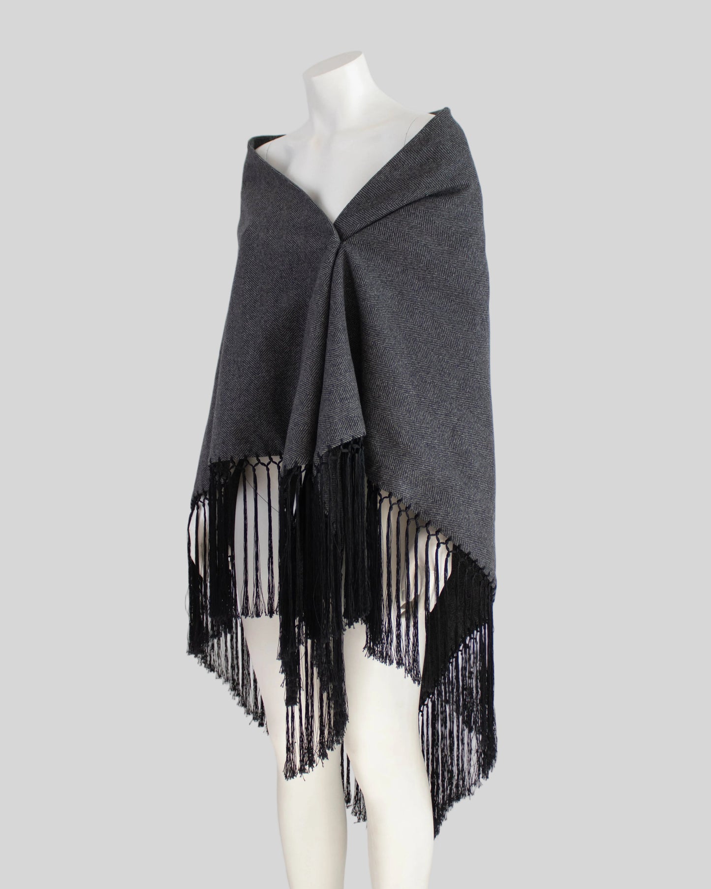 Vintage F/W 1998 Dolce&Gabbana Wool Herringbone Oversized Runway Shawl