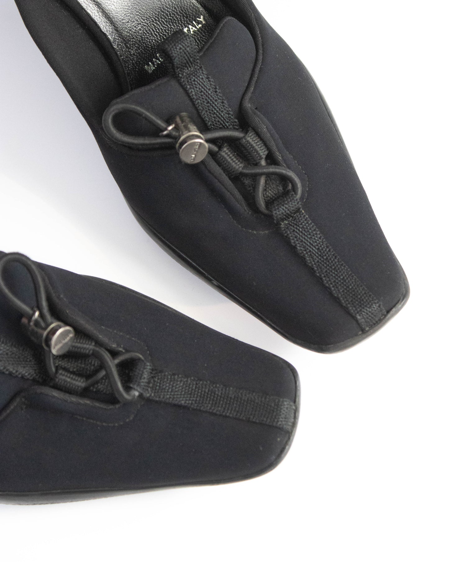 Vintage F/W 1999 Prada Black Nylon Kitten Heel Mules / 36.5 (US 6.5)