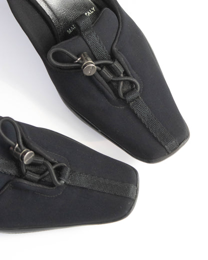Vintage F/W 1999 Prada Black Nylon Kitten Heel Mules / 36.5 (US 6.5)