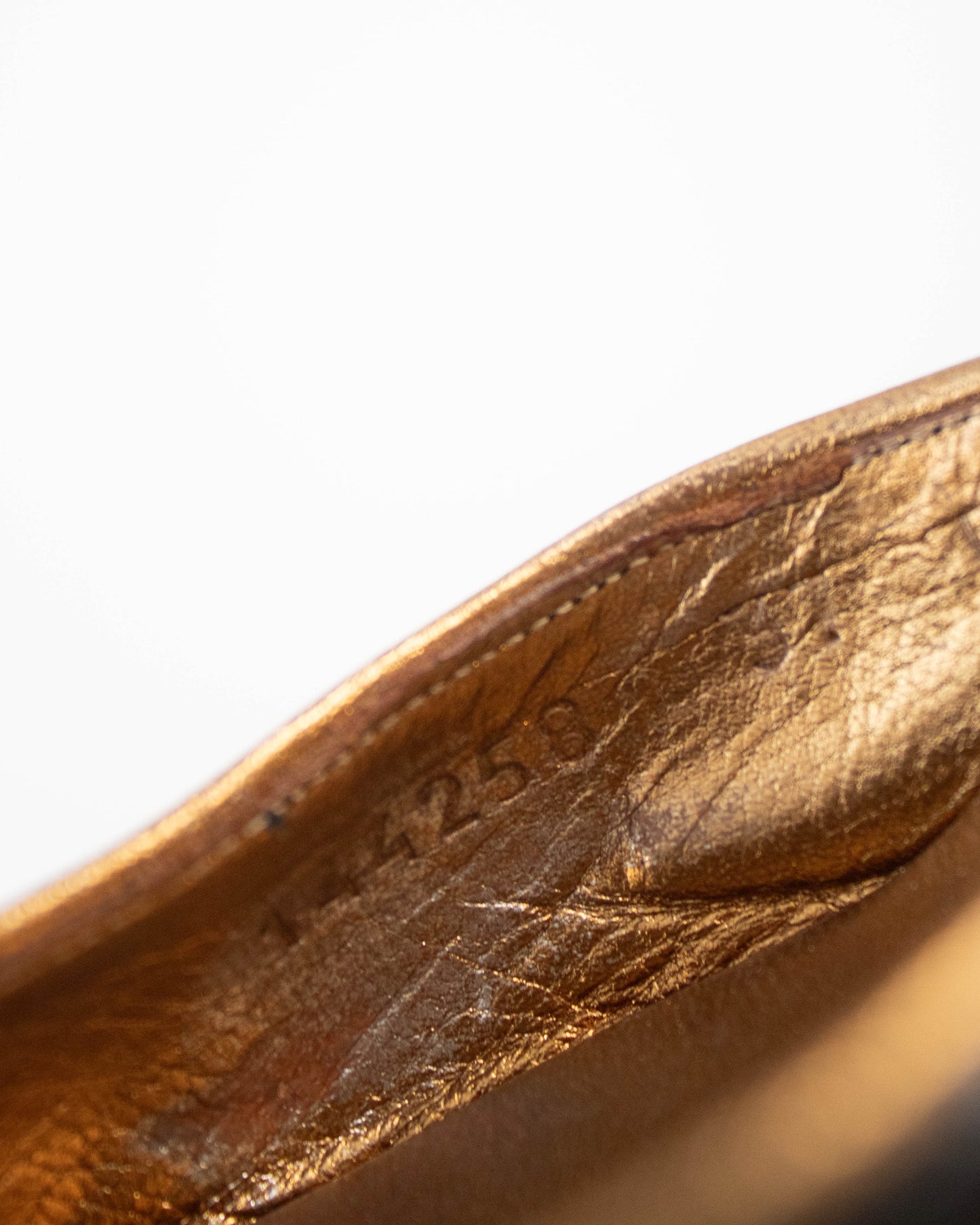 Vintage Gucci S/S 2005 Black Gold Python Mule Heels / 37 (US 7)