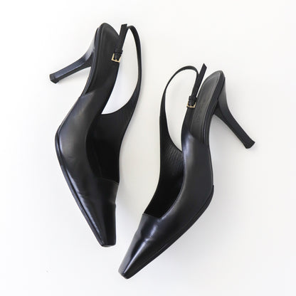 Vintage Gucci by Tom Ford Black Leather Classic Pumps G Letter Logo / 36 (US 6)