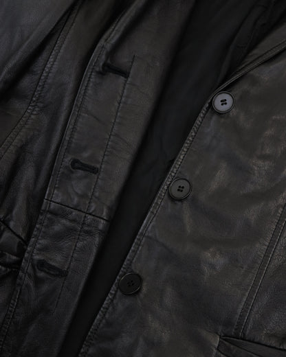 Vintage Calvin Klein Collection Black Soft Leather Blazer Jacket / 4 (XS-S)