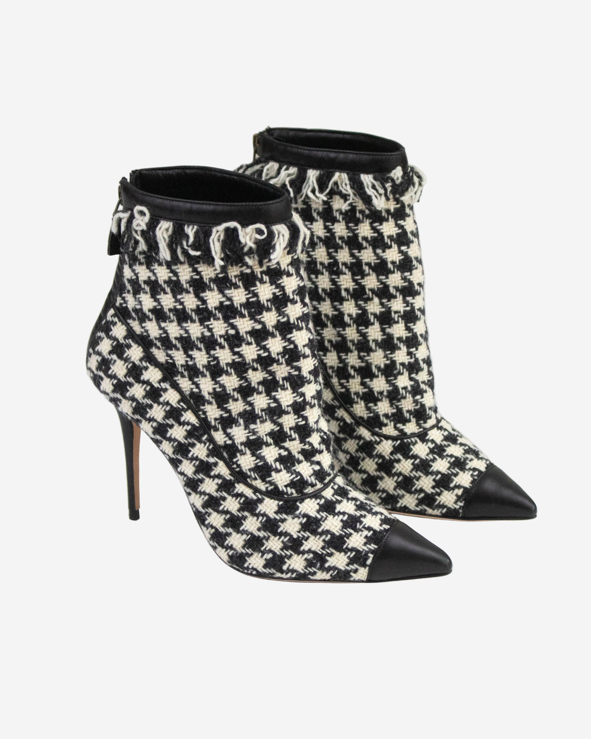 Manolo Blahnik Gagri Houndstooth Ankle Boots / 36 (US 6)