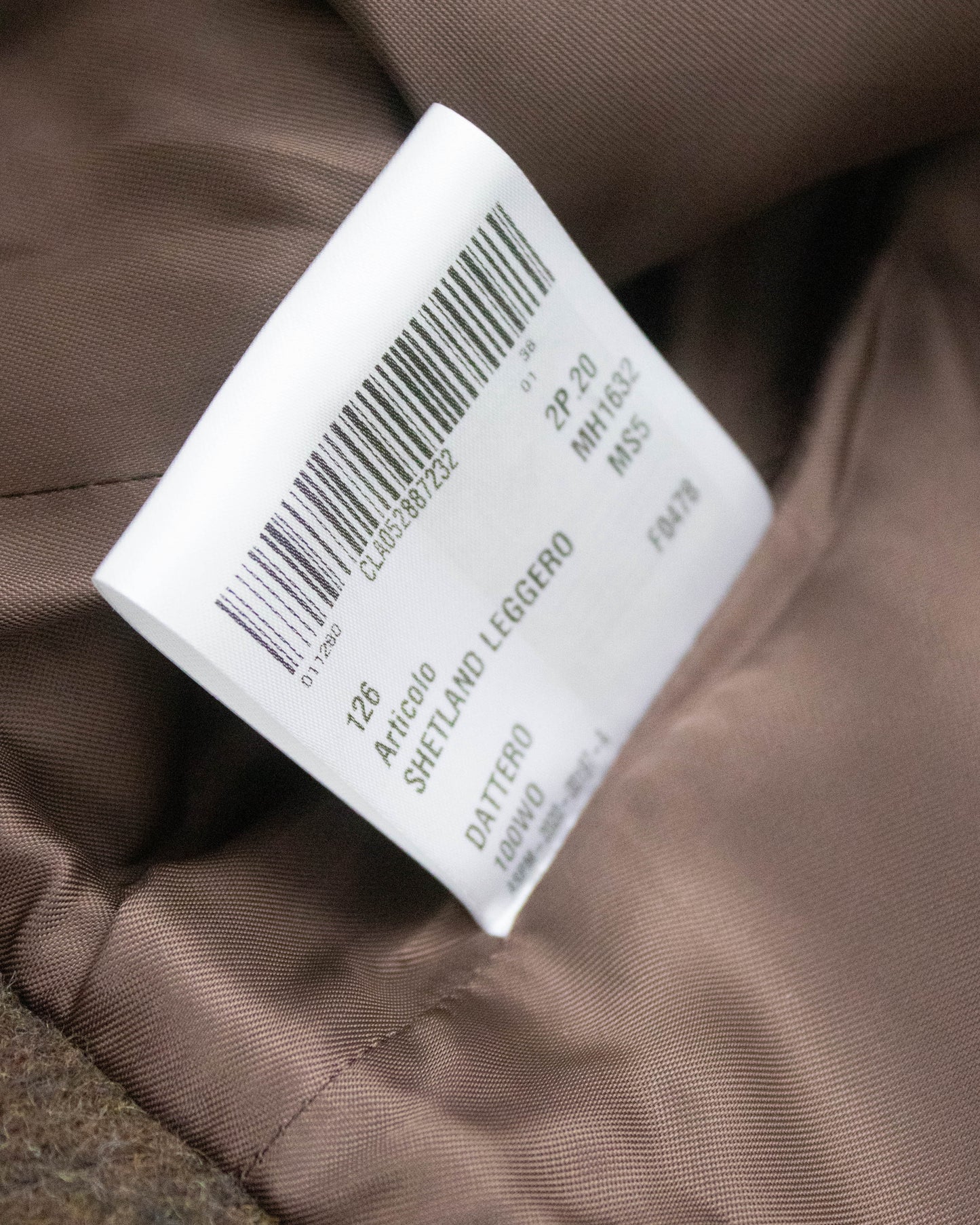 Miu Miu F/W 2020 Brown Shetland Wool Runway Skirt Suit / XS
