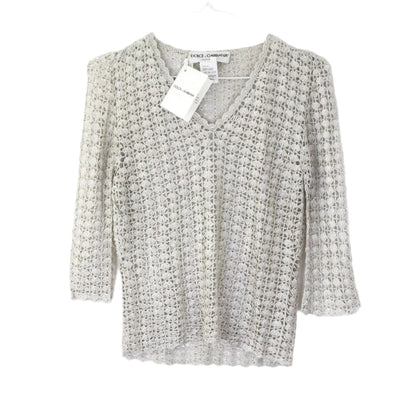 NWT Vintage S/S 1997 Dolce&Gabbana Runway Crochet Hand Knit Fishnet Top / S